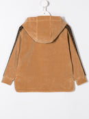 FENDI KIDS side stripe hoodie brown - Maison De Fashion 