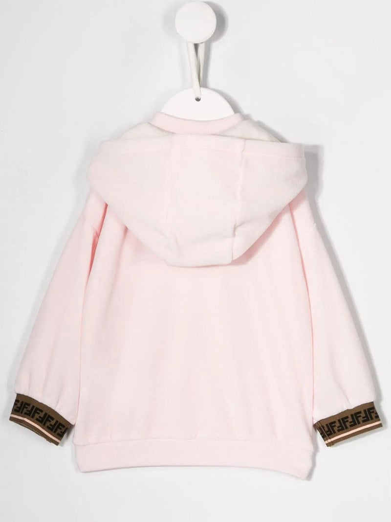 FENDI KIDS FF trim hoodie pink - Maison De Fashion 