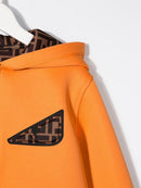 FENDI KIDS eyes reversible hoodie orange - Maison De Fashion 