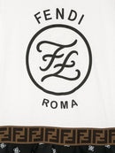 FENDI KIDS logo printed t-shirt dress white - Maison De Fashion 