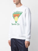 CASABLANCA tennis club logo sweatshirt white - Maison De Fashion 