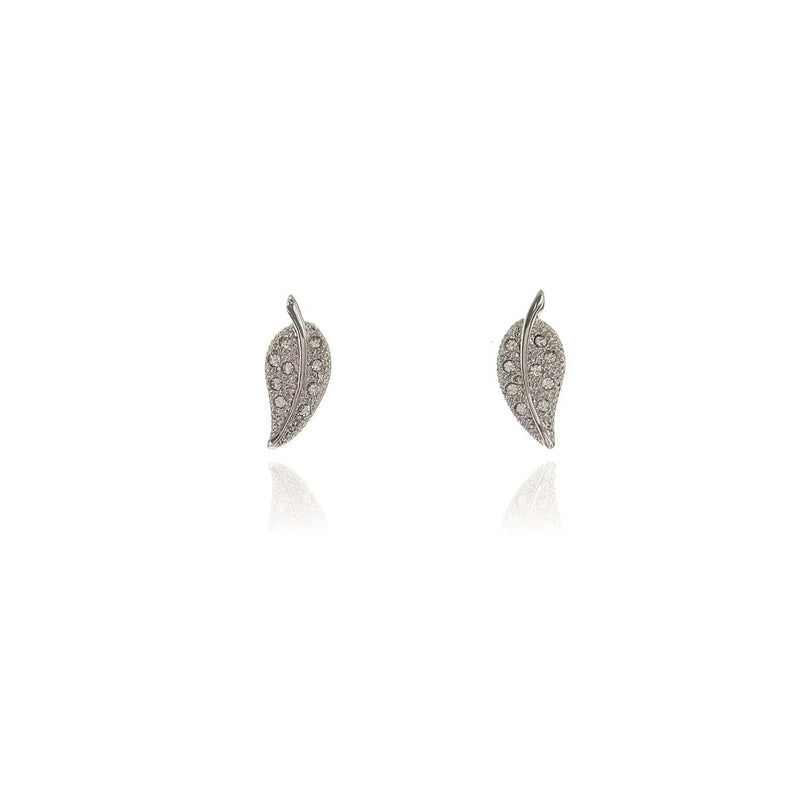 Cachet Leafy Earrings Platinum Plated