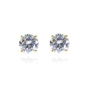 Cachet Lana 8mm 18ct Gold Plated Sterling Silver with Clear CZ Pierced Earrings