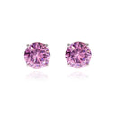 Cachet Lana 8mm Sterling Silver with Pink CZ Pierced Earrings
