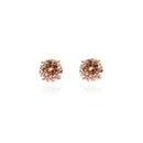 Cachet Lana 6mm 18ct Gold Plated Sterling Silver with Champagne CZ Pierced Earrings