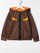 FENDI KIDS eyes reversible hoodie orange - Maison De Fashion 