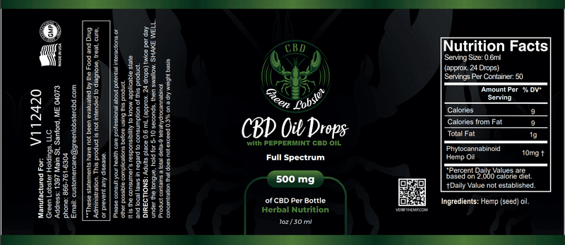 Green Lobster CBD 500mg Oil