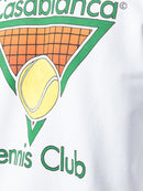 CASABLANCA tennis club logo sweatshirt white - Maison De Fashion 