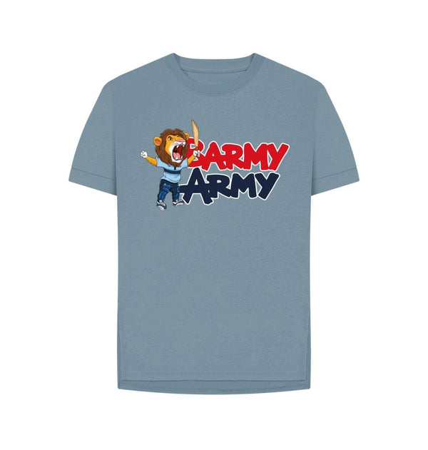 Stone Blue Barmy Army Mascot Ton Up Tee - Ladies