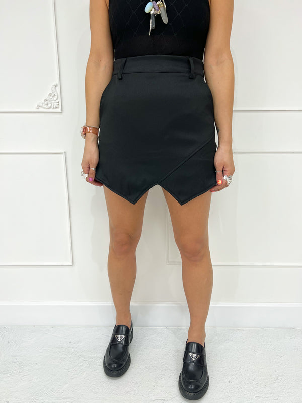 Skort Style Mini Skirt In Black