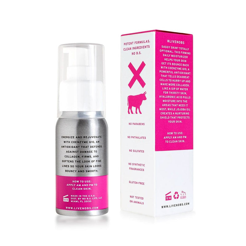 No BS Skincare COQ10 Antioxidant Cream bottle and box back