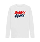 White Barmy Army Large Print Long Sleeve Tee