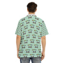 All-Over Print Men's Hawaiian Shirt With Button Closure