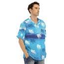 All-Over Print Men's Hawaiian Shirt With Button Closure