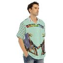All-Over Print Men's Hawaiian Shirt With Button Closure
