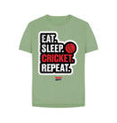 Sage Barmy Army  Eat Sleep Slogan Relaxed Fit Tee - Ladies