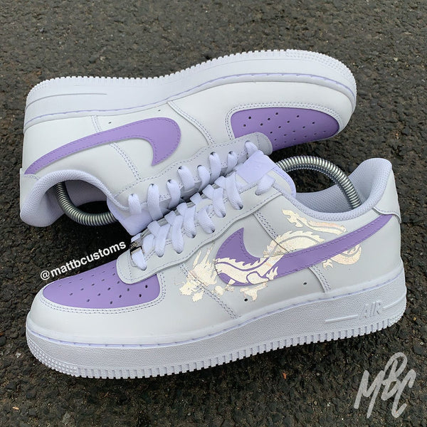 Nike Air Force 1 Reflective Dragon with Hand Painted Panels Custom Trainers