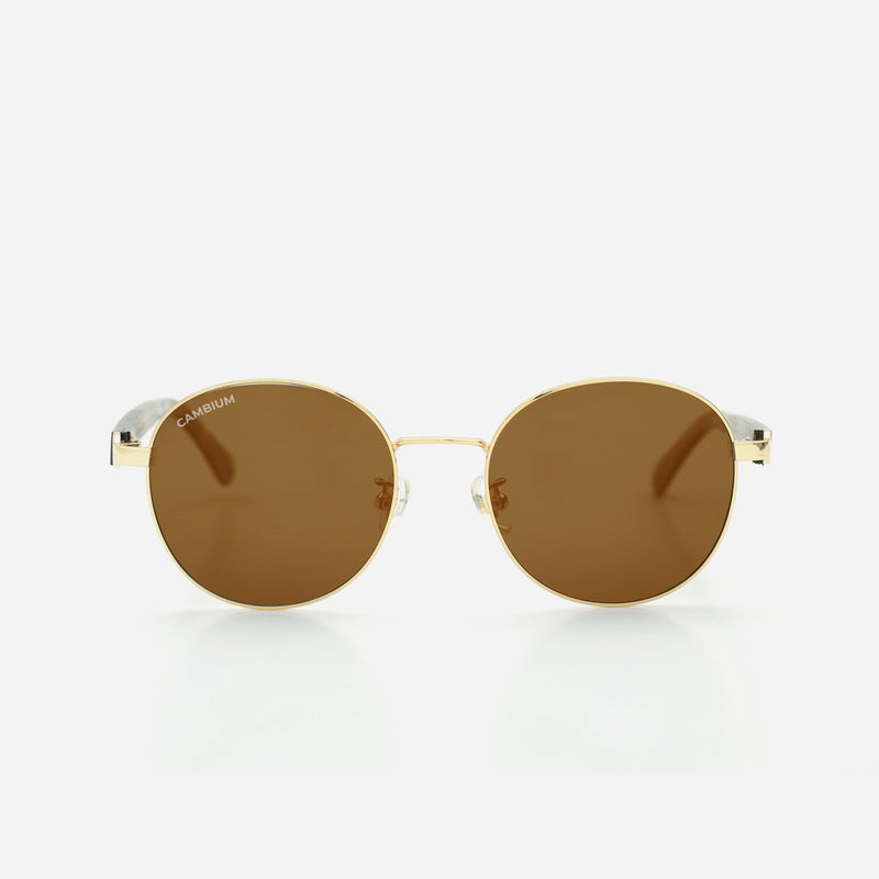 Cambium Lisbon Sunglasses - Aluminium & Wood Frame Vintage Brown