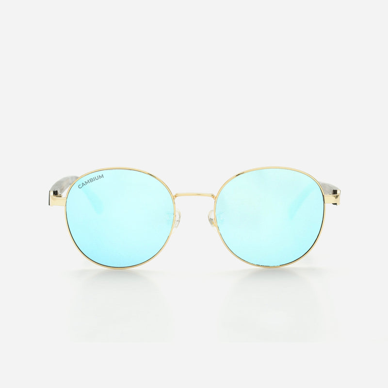 Cambium Lisbon Sunglasses - Aluminium & Wood Frame Ice Blue