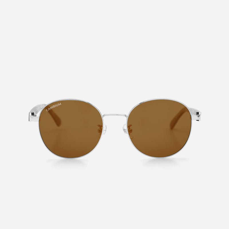 Cambium Lisbon Sunglasses - Aluminium & Wood Frame Vintage Brown