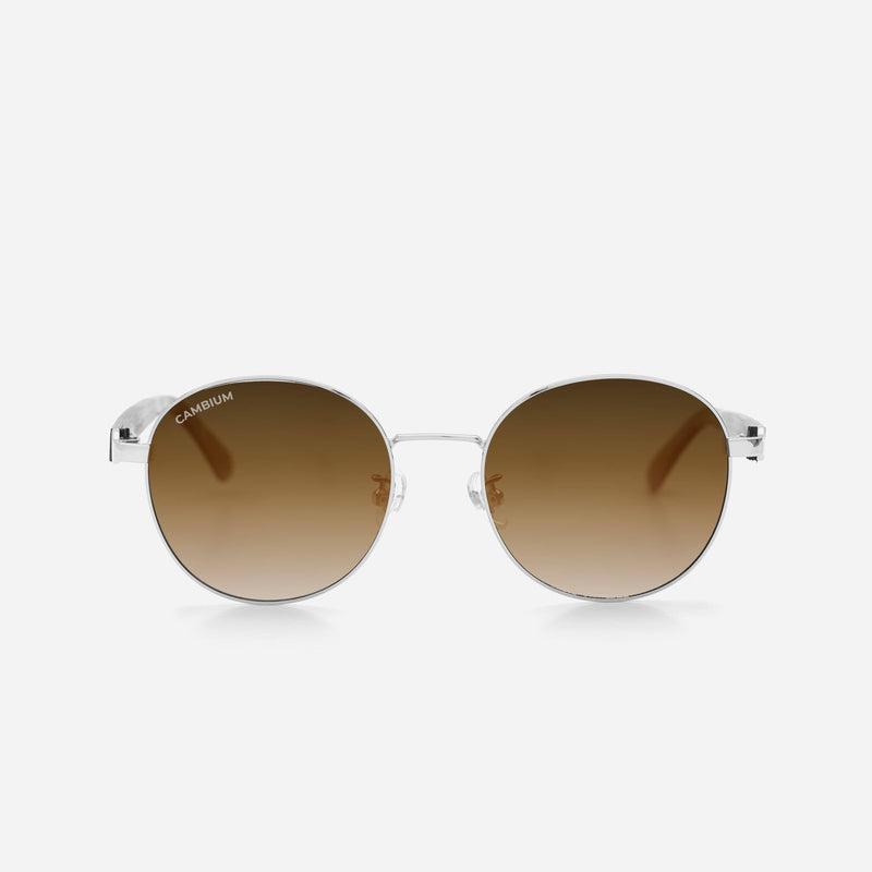 Cambium Lisbon Sunglasses - Aluminium & Wood Frame Gradient Brown