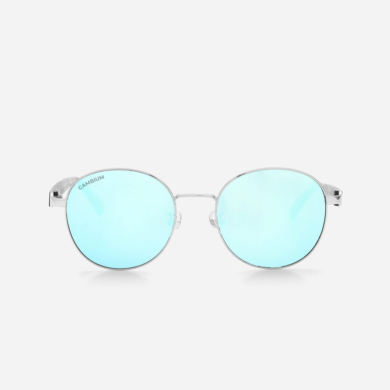 Cambium Lisbon Sunglasses - Aluminium & Wood Frame Ice Blue