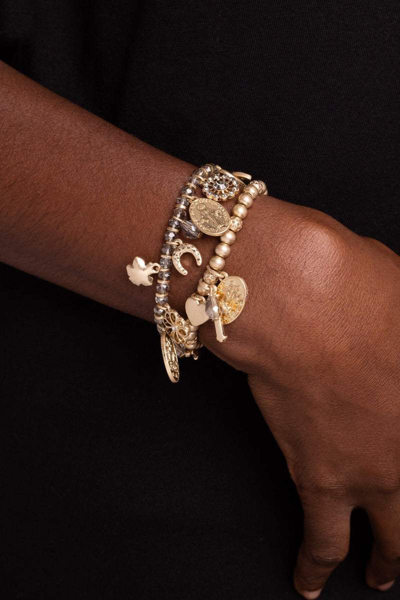 Bibi Bijoux Gold Lucky Charm Bracelet Set
