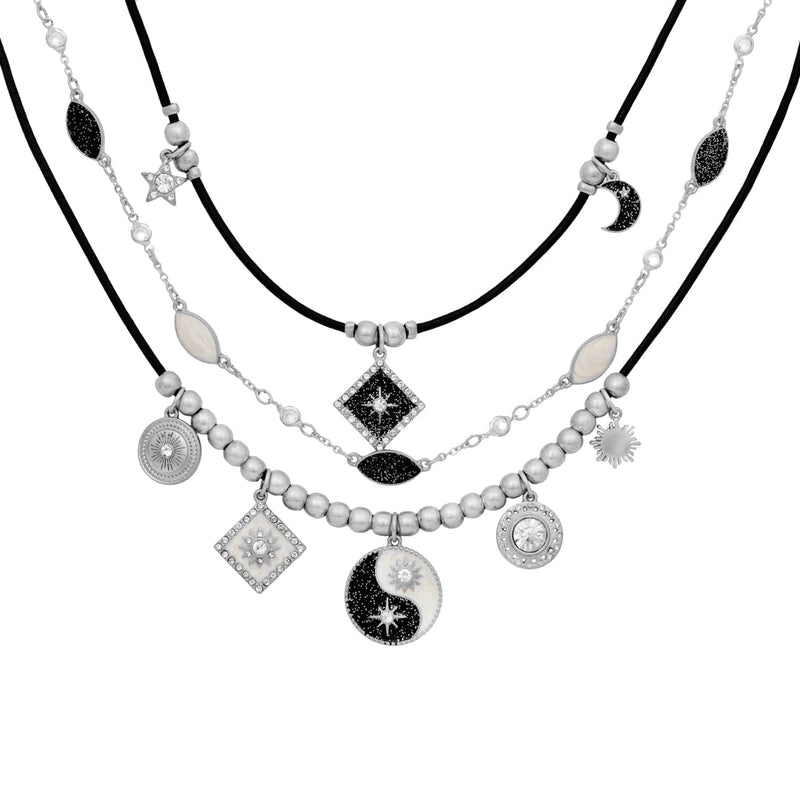 Bibi Bijoux Silver & Black Night & Day Necklace