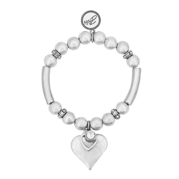 Bibi Bijoux Silver Heart Ball Bracelet