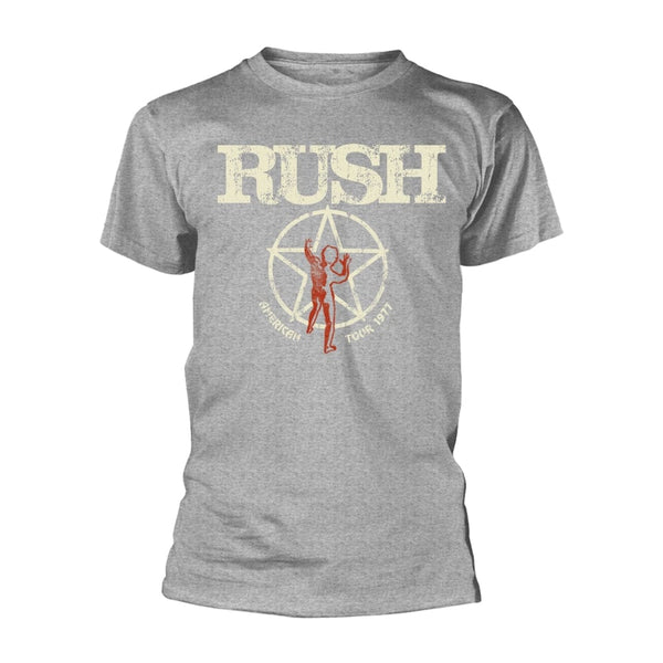 Rush Unisex T-shirt: American Tour 1977 (Sport Grey)