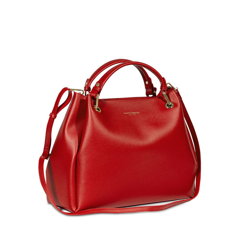 Campo Marzio Louise Handbag with Removable Crossbody Strap and Inner Bag - Cherry Red