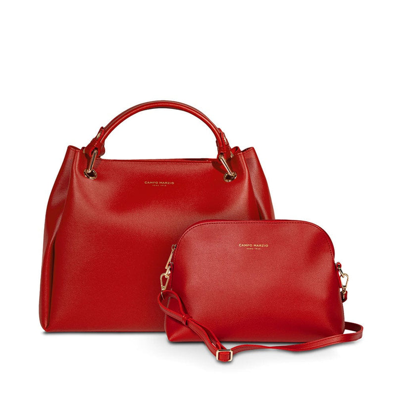 Campo Marzio Louise Handbag with Removable Crossbody Strap and Inner Bag - Cherry Red