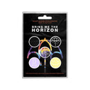 Bring Me The Horizon gift set with boxed Coffee Mug, 2 x Drink Coasters, Drawstring Bag and 5 x button badges