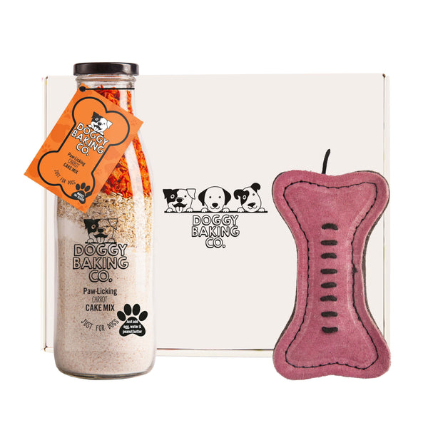 Carrot Cake Mix & Pinkie Bone Eco Toy Gift box - Baking Mix - Bottled Baking Co