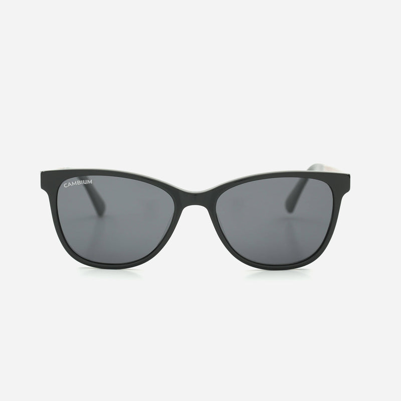 Cambium Hana Sunglasses - Recycled Plastic & Wood Frame Classic Black