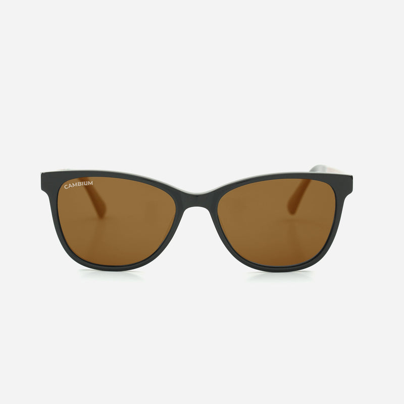 Cambium Hana Sunglasses - Recycled Plastic & Wood Frame Vintage Brown