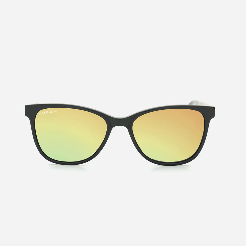 Cambium Hana Sunglasses - Recycled Plastic & Wood Frame Gold Chrome