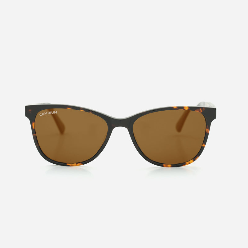 Cambium Hana Sunglasses - Recycled Plastic & Wood Frame Vintage Brown