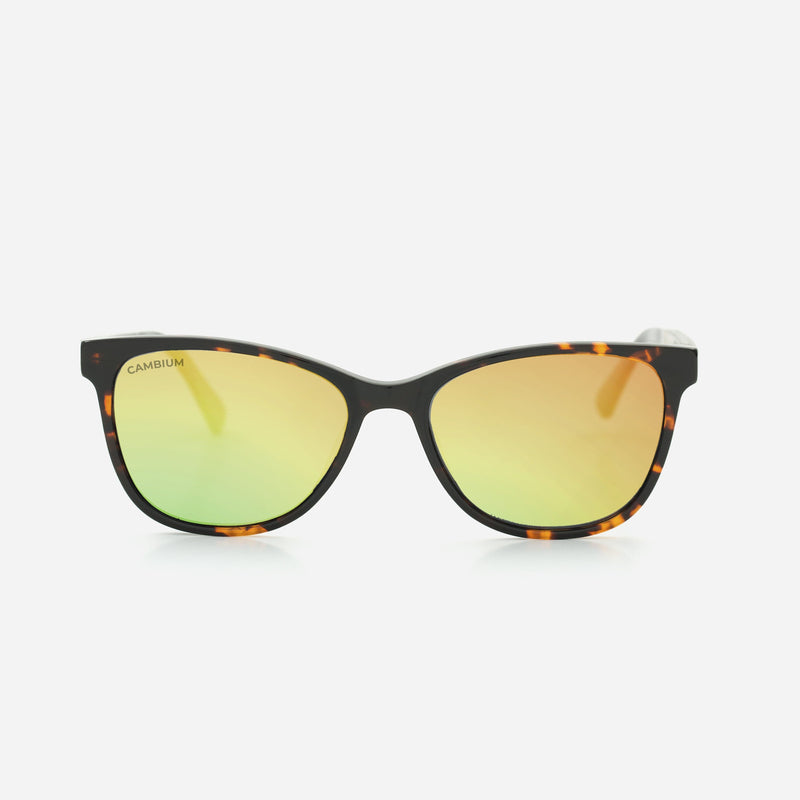 Cambium Hana Sunglasses - Recycled Plastic & Wood Frame Gold Chrome