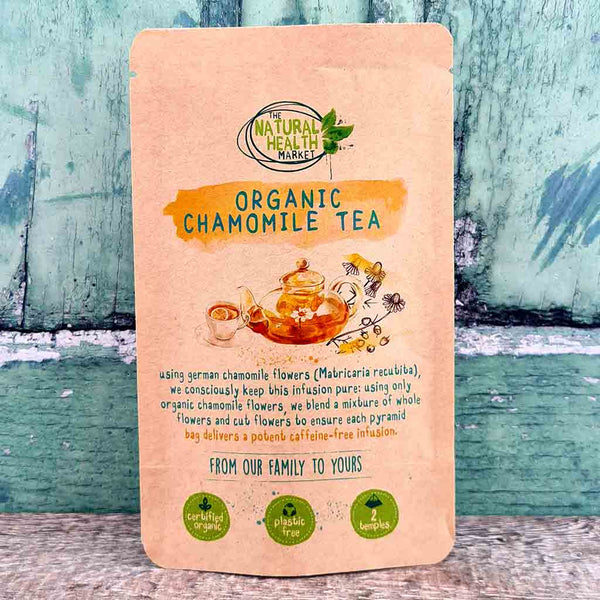 Chamomile Tea Bags 2 Pack By The Natural Health Market - organic chamomile tea in plastic free packaging
