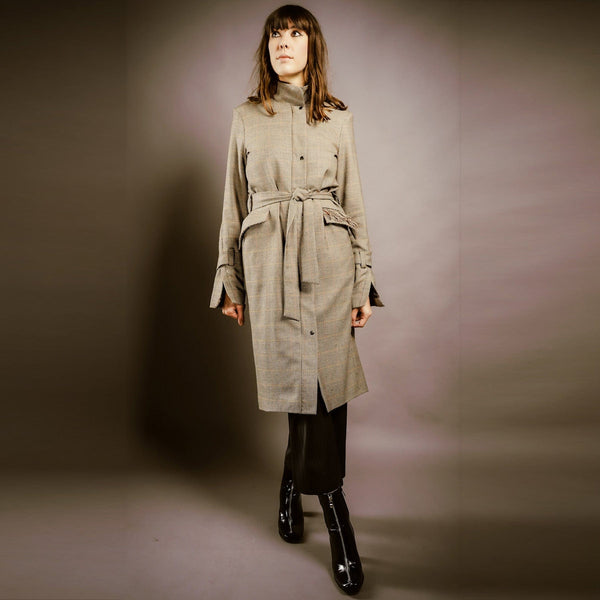 Check Trench Coat Out of Sync