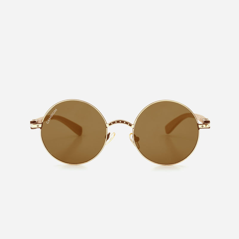 Cambium Berlin Sunglasses - Aluminium & Wood Frame Vintage Brown