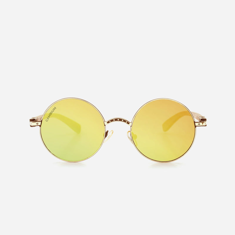Cambium Berlin Sunglasses - Aluminium & Wood Frame Gold Chrome