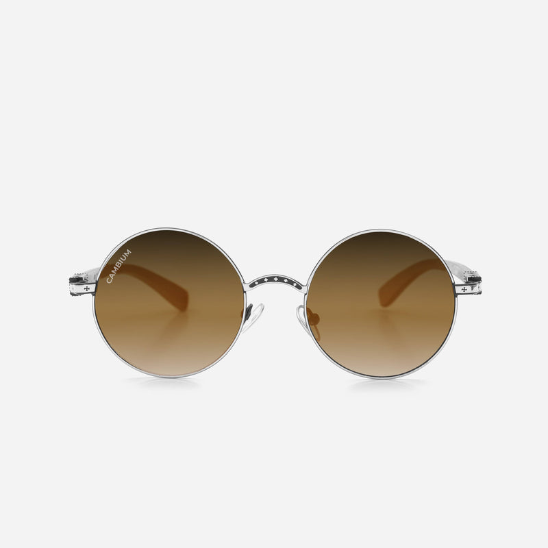 Cambium Berlin Sunglasses - Aluminium & Wood Frame Gradient Brown