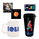 Coldplay Gift Set with boxed Coffee Mug, Travel Mug, 2 Drinks Coasters, Pin Badge
