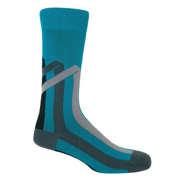 Peacock Ribbon Stripe Luxury Men's Socks