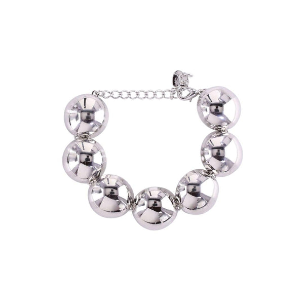 loveRocks Linked Domes Bracelet Silver Tone