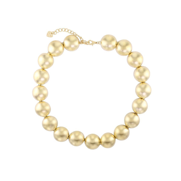 loveRocks Linked Domes Collar Necklace Matt Gold