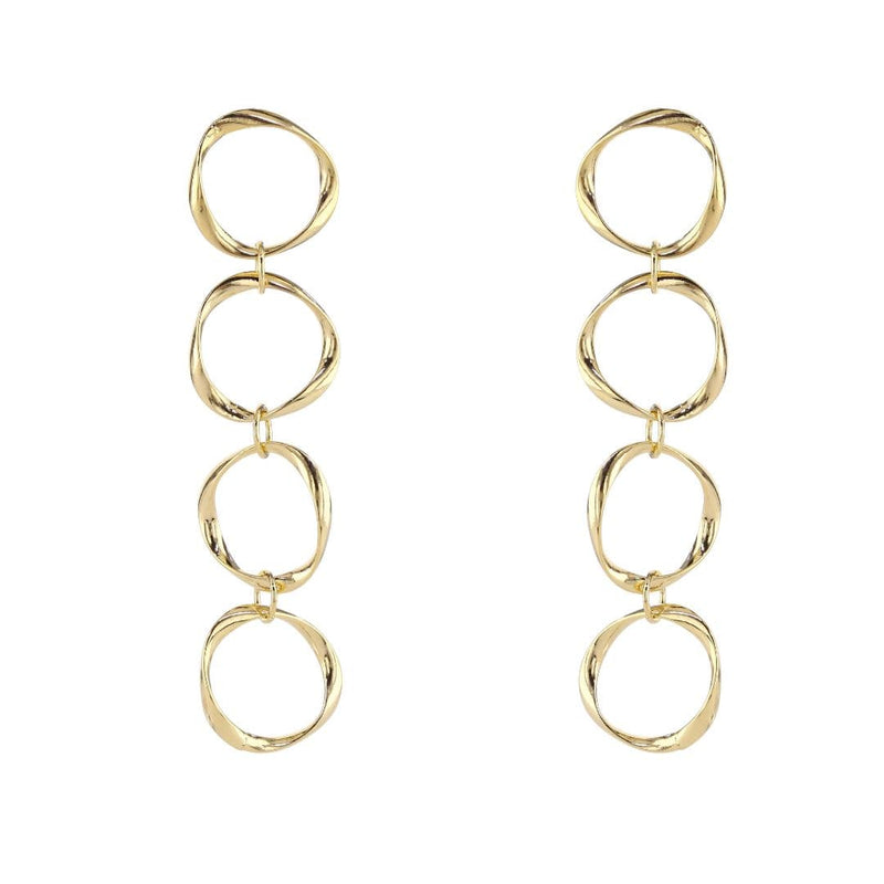 loveRocks 4 Open Ring Earrings Gold Tone