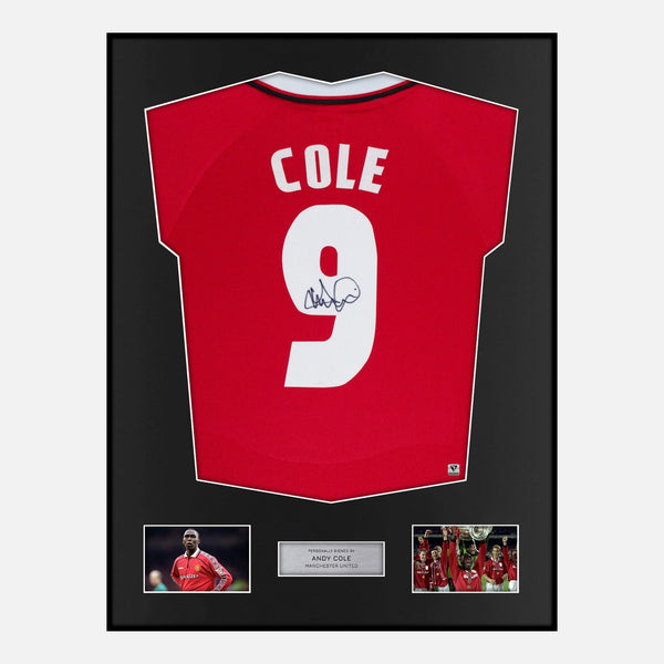 Framed Andy Cole Manchester United Signed Shirt